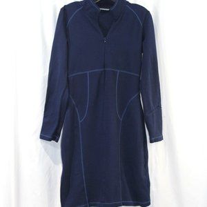Athleta Blue Cassidy Long Sleeve Stretch Dress M TALL